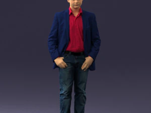 000414 Realistic Teen Boy Character Full Body Scan Casual 3D Model