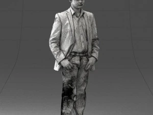 000414 Realistic Teen Boy Character Full Body Scan Casual 3D Model