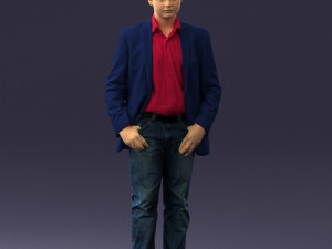 boy in blue jacket 0080 3d print ready 3D-printmodel