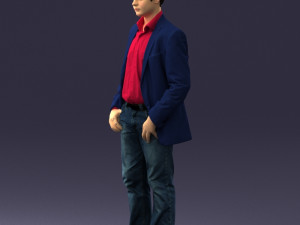 boy in blue jacket 0080 3d print ready 3D-printmodel