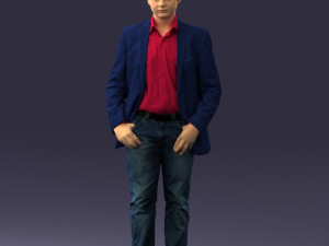 boy in blue jacket 0080 3d print ready 3D-printmodel