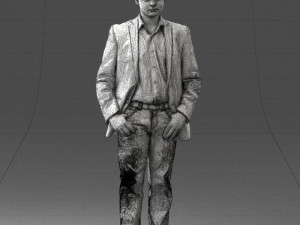 boy in blue jacket 0080 3d print ready 3D-printmodel