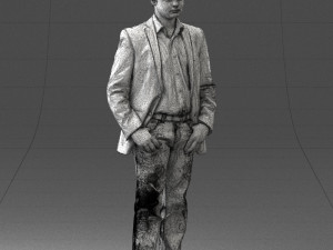 boy in blue jacket 0080 3d print ready 3D-printmodel