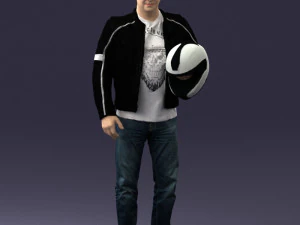 バイク服を着た男性0083 3Dモデル