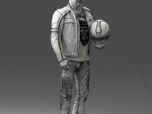 man in motorcycle clothes 0083 Modello 3D