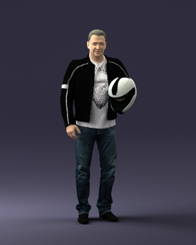 man in motorcycle clothes0083 3d print ready 3D Print Model .c4d .max .obj .3ds .fbx .stl .blend