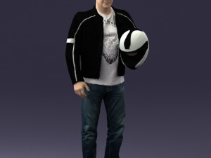 man in motorcycle clothes0083 3d print ready 3D Print Model