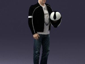 man in motorcycle clothes0083 3d print ready 3D Print Model