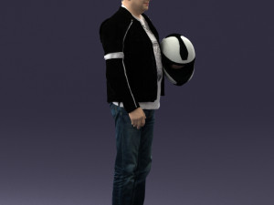 man in motorcycle clothes0083 3d print ready 3D Print Model