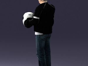 man in motorcycle clothes0083 3d print ready 3D Print Model