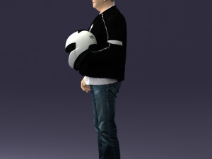 man in motorcycle clothes0083 3d print ready 3D Print Model