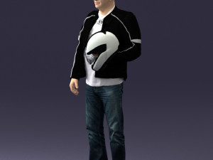 man in motorcycle clothes0083 3d print ready 3D Print Model