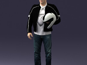 man in motorcycle clothes0083 3d print ready 3D Print Model