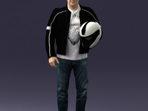 man in motorcycle clothes0083 3d print ready 3D Print Model