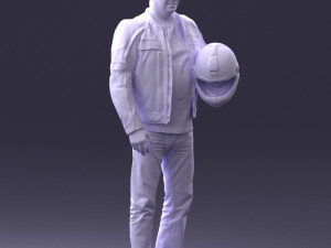 man in motorcycle clothes0083 3d print ready 3D Print Model