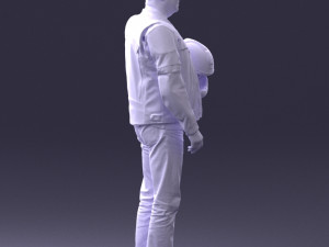 man in motorcycle clothes0083 3d print ready 3D Print Model