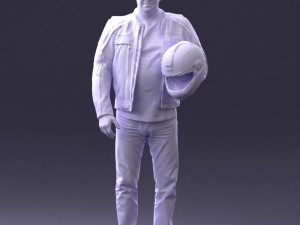 man in motorcycle clothes0083 3d print ready 3D Print Model