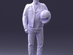 man in motorcycle clothes0083 3d print ready 3D Print Model