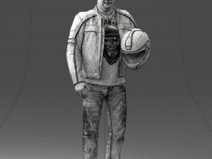 man in motorcycle clothes0083 3d print ready 3D Print Model