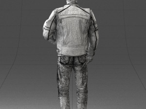 man in motorcycle clothes0083 3d print ready 3D Print Model