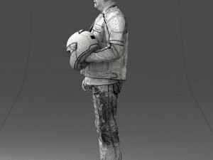 man in motorcycle clothes0083 3d print ready 3D Print Model