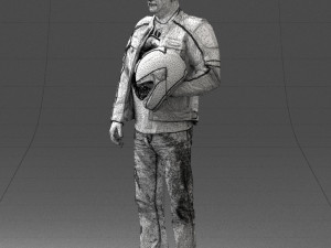 man in motorcycle clothes0083 3d print ready 3D Print Model