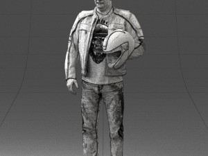 man in motorcycle clothes0083 3d print ready 3D Print Model