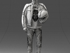 man in motorcycle clothes0083 3d print ready 3D Print Model