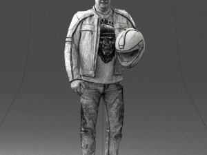 man in motorcycle clothes0083 3d print ready 3D Print Model
