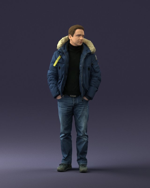 man in winter jacket 0084 3d print ready 3D Print Model .c4d .max .obj .3ds .fbx .stl .blend 