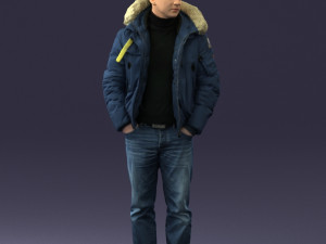man in winter jacket 0084 3d print ready 3Dプリントモデル