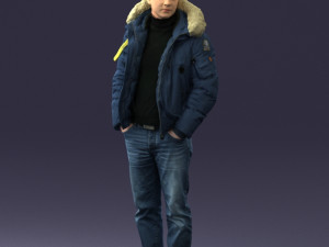 man in winter jacket 0084 3d print ready 3D Print Model