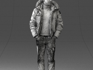 man in winter jacket 0084 3d print ready 3D Print Model