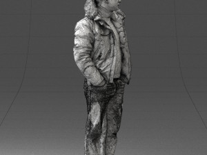 man in winter jacket 0084 3d print ready 3D Print Model