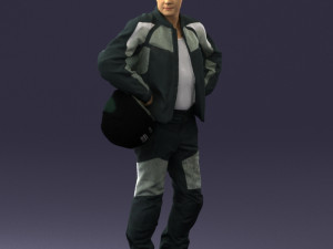 man in motorcycle clothes 0085 3D Модель