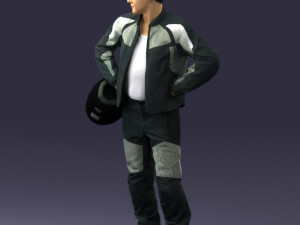 man in motorcycle clothes 0085 3D Модель