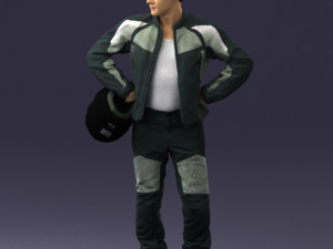 man in motorcycle clothes 0085 3D Модель
