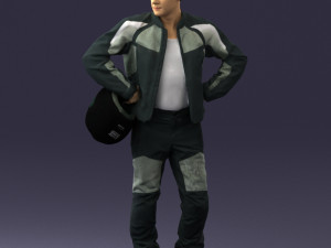 man in motorcycle clothes 0085 3D Модель