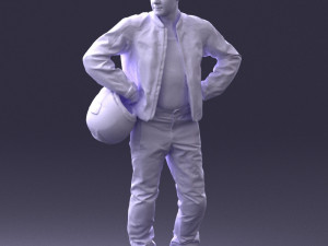 man in motorcycle clothes 0085 3D Модель