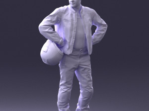 man in motorcycle clothes 0085 3D Модель