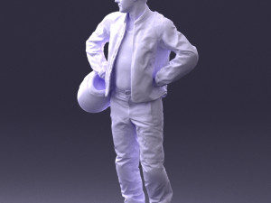man in motorcycle clothes 0085 3D Модель