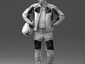 man in motorcycle clothes 0085 3D Модель