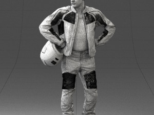 man in motorcycle clothes 0085 3D Модель