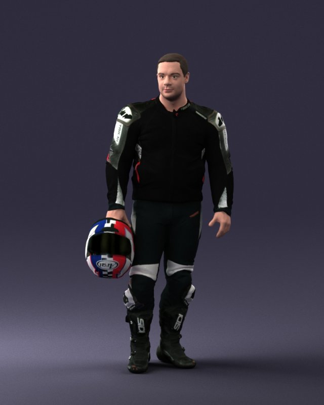 man in motorcycle clothes 0086 Modelo 3D .c4d .max .obj .3ds .fbx .stl .blend 