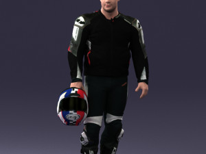man in motorcycle clothes 0086 Modelo 3D