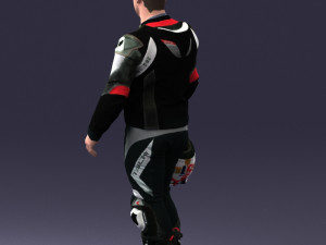 man in motorcycle clothes 0086 Modelo 3D