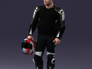 man in motorcycle clothes 0086 Modelo 3D