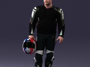 man in motorcycle clothes 0086 Modelo 3D