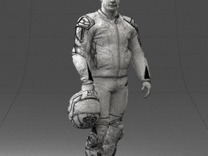 man in motorcycle clothes 0086 Modelo 3D