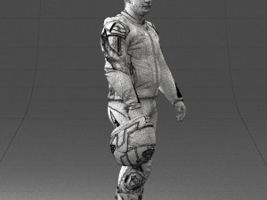 man in motorcycle clothes 0086 Modelo 3D